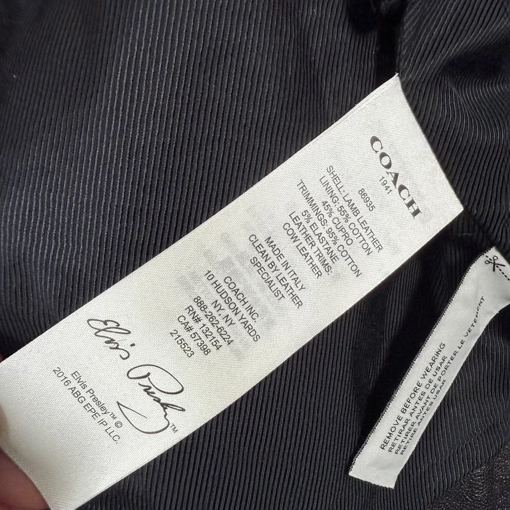 Coach 1941 x Elvis Leather Jacket Embellished Moto Studded Runway Womens XS BLK